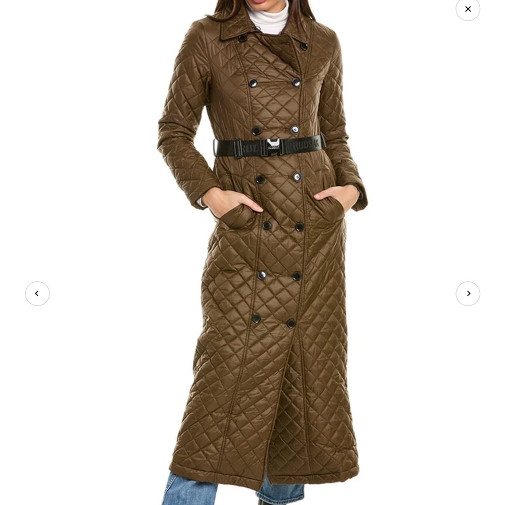 NWT Rudsak olive green, quilted long  coat